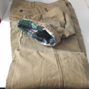 eddie bauer flannel lined chinos